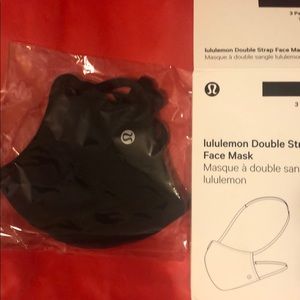 One Lululemon Black Double Strap Face Mask